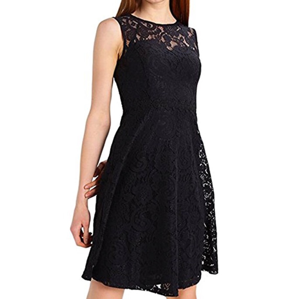 Black Lace Skater Dress Size S